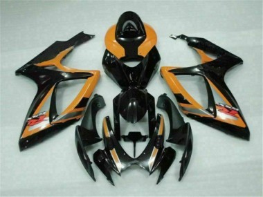 Negro Naranja Plástico Moto Suzuki GSXR 600 / 750 K6 06-07