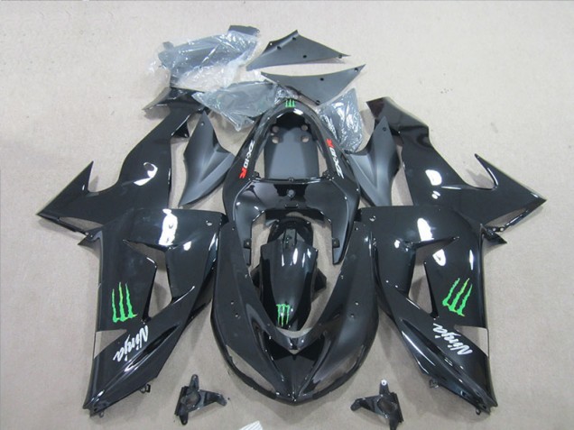 Negro Ninja Verde Monster Carenado Moto Kawasaki ZX6R 07-08