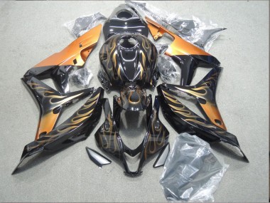 Negro Oro Llama Carenado Moto Honda CBR 1000 RR 04-05