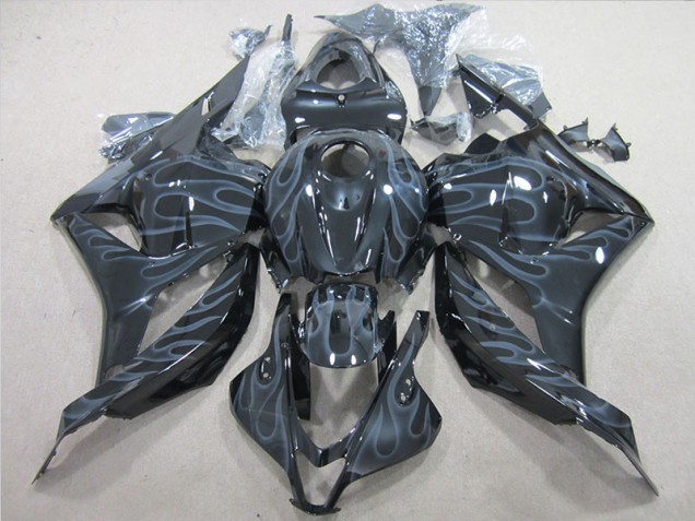 Negro Plata Llama Moto Plástica Honda CBR 600 RR 09-12