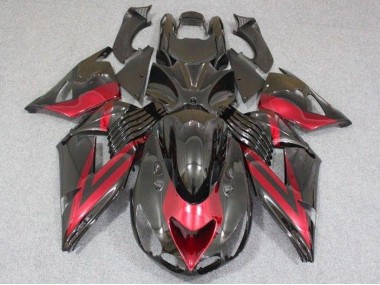 Negro Rojo ABS Carenado Motocicleta Kawasaki ZX14R ZZR 1400 06-11