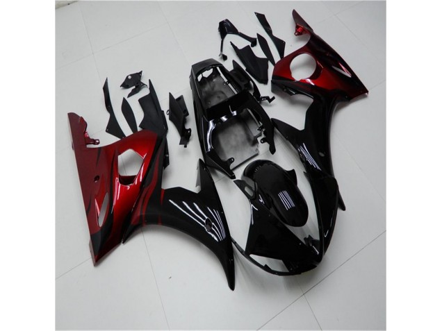 Negro Rojo Carenado Moto Yamaha R6 03-05