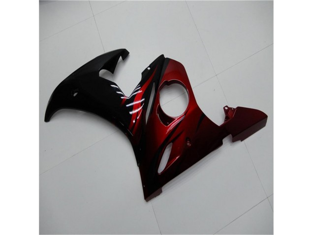 Negro Rojo Carenado Moto Yamaha R6 03-05