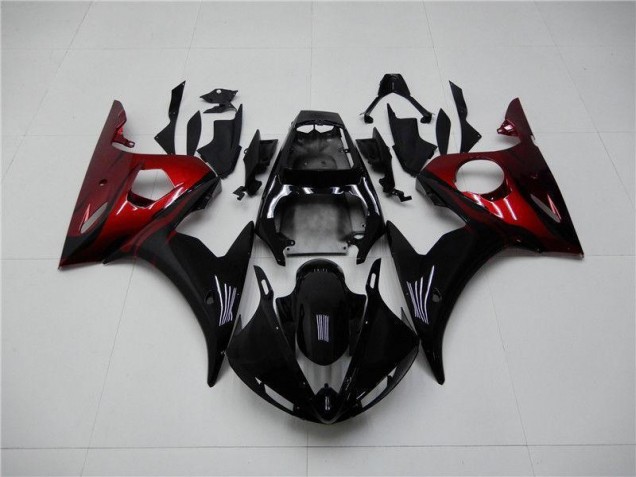 Negro Rojo Carenado Moto Yamaha R6 03-05