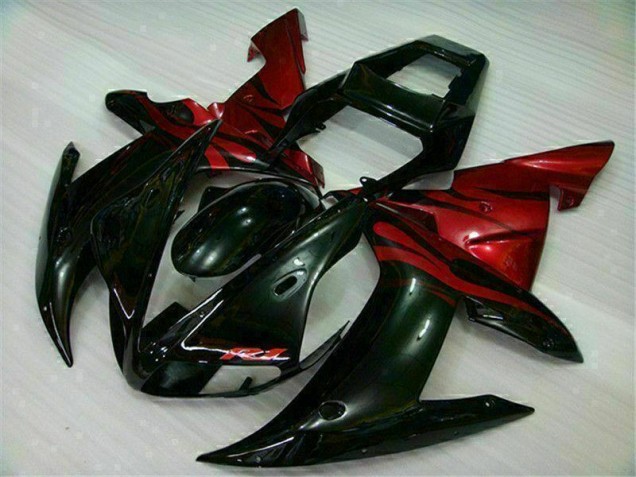 Negro Rojo Kit Carenado Moto Yamaha R1 02-03 Negro Rojo Kit Carenado Moto Yamaha R1 02-03