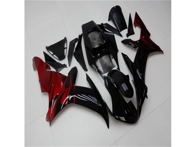Negro Rojo Kits Completo Carenado Moto ABS Yamaha R1 02-03 Negro Rojo Kits Completo Carenado Moto ABS Yamaha R1 02-03