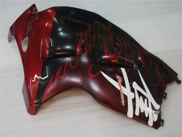 Negro Rojo Llama Carenado Moto Suzuki GSXR 1300 Hayabusa 96-07