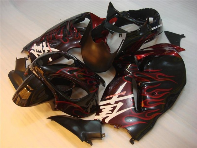 Negro Rojo Llama Carenado Moto Suzuki GSXR 1300 Hayabusa 96-07