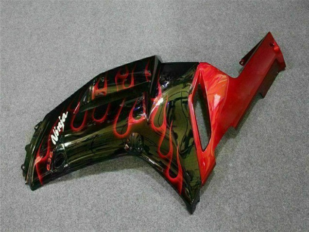 Negro Rojo Llama Kit Carenado Moto Kawasaki ZX6R 07-08