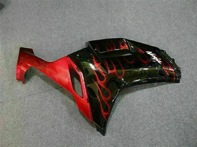 Negro Rojo Llama Kit Carenado Moto Kawasaki ZX6R 07-08