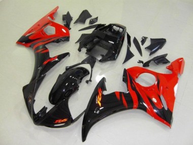 Negro Rojo Llama Plástica Moto Yamaha R6 03-05