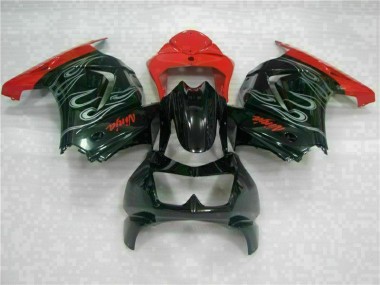 Negro Rojo Ninja Carenado Moto Kawasaki EX250 08-12