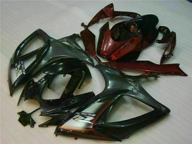 Negro Rojo Plástica Moto Suzuki GSXR 600 / 750 K6 06-07 Negro Rojo Plástica Moto Suzuki GSXR 600 / 750 K6 06-07