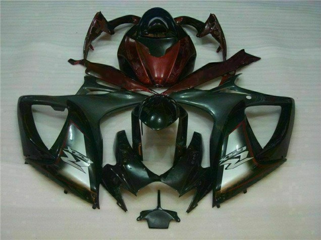 Negro Rojo Plástica Moto Suzuki GSXR 600 / 750 K6 06-07 Negro Rojo Plástica Moto Suzuki GSXR 600 / 750 K6 06-07