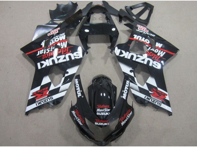 Negro Rojo Telefumia Movistar Carenado Moto Suzuki GSXR 600 K4 04-05 Negro Rojo Telefumia Movistar Carenado Moto Suzuki GSXR 600 K4 04-05