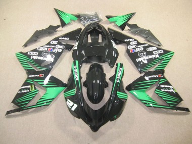 Negro Verde C-Shock Monster Carenado Moto Kawasaki ZX10R 03-05