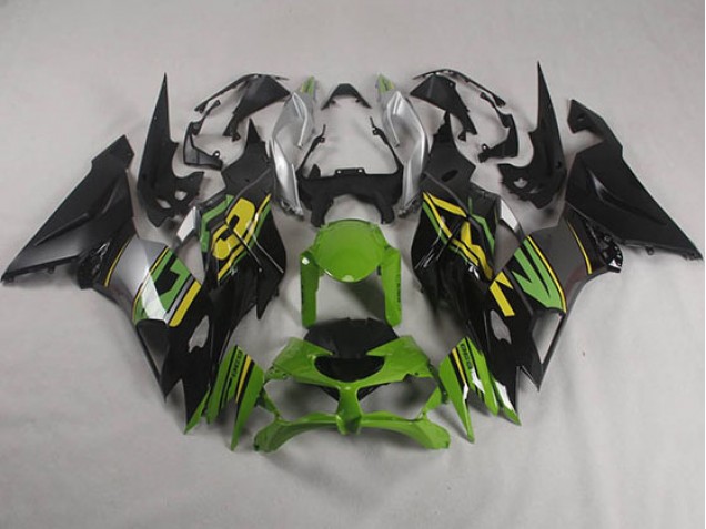Negro Verde Carenado Moto Kawasaki ZX6R 19-23 Negro Verde Carenado Moto Kawasaki ZX6R 19-23