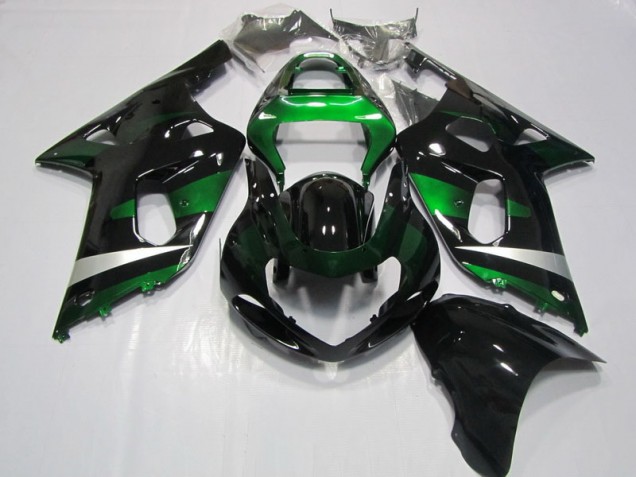 Negro Verde Carenado Moto Suzuki GSXR 750 K1 K2 K3 01-03 Negro Verde Carenado Moto Suzuki GSXR 750 K1 K2 K3 01-03