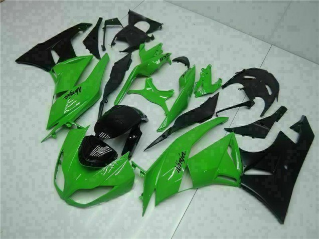 Negro Verde Kit Carenado Inyección Kawasaki ZX6R 09-12 Negro Verde Kit Carenado Inyección Kawasaki ZX6R 09-12