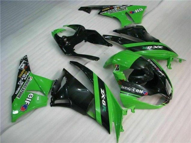 Negro Verde Kits Completo Carenado Moto Kawasaki ZX6R 09-12 Negro Verde Kits Completo Carenado Moto Kawasaki ZX6R 09-12