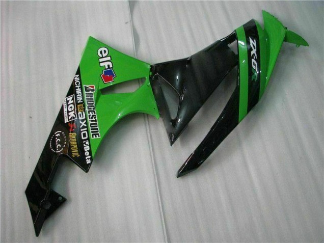 Negro Verde Kits Completo Carenado Moto Kawasaki ZX6R 09-12 Negro Verde Kits Completo Carenado Moto Kawasaki ZX6R 09-12