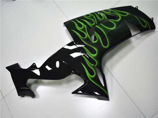 Negro Verde Llama Carenado Moto Kawasaki ZX10R 06-07 Negro Verde Llama Carenado Moto Kawasaki ZX10R 06-07