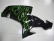 Negro Verde Llama Carenado Moto Kawasaki ZX10R 06-07 Negro Verde Llama Carenado Moto Kawasaki ZX10R 06-07