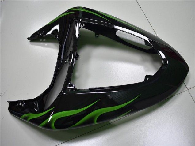 Negro Verde Llama Carenado Moto Kawasaki ZX10R 06-07 Negro Verde Llama Carenado Moto Kawasaki ZX10R 06-07
