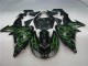 Negro Verde Llama Carenado Moto Kawasaki ZX10R 06-07 Negro Verde Llama Carenado Moto Kawasaki ZX10R 06-07