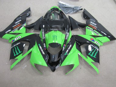 Negro Verde Monster Carenado Moto Kawasaki ZX10R 03-05