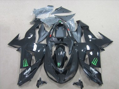 Negro Verde Monster Ninja Carenado Moto Kawasaki ZX10R 06-07