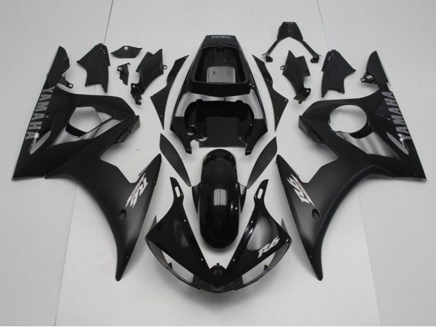 Negro con Plata Calcomanías Carenado Moto Yamaha R6 03-05