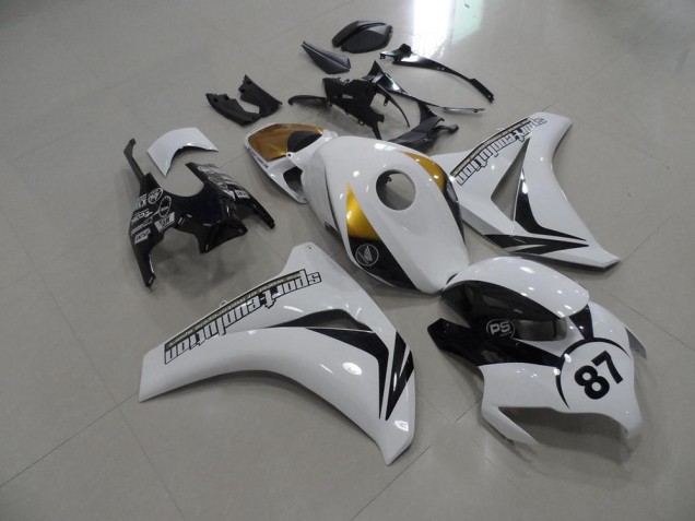 Negro y blanco y dorado Carenado Moto Honda CBR 1000 RR 08-11 Negro y blanco y dorado Carenado Moto Honda CBR 1000 RR 08-11