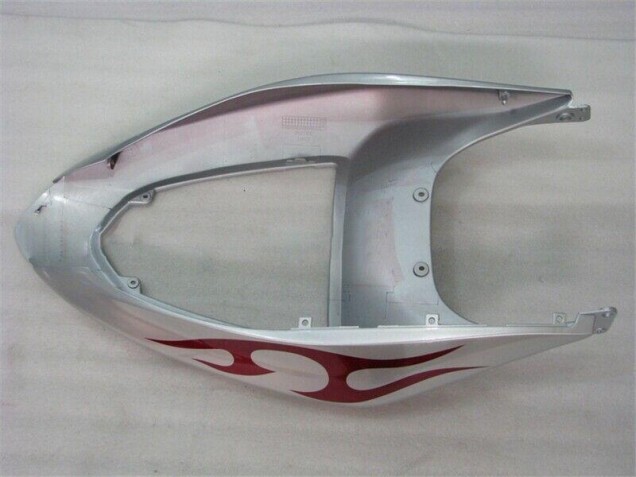 Plata Rojo Llamas Carenado Moto Kawasaki ZX6R 05-06 Plata Rojo Llamas Carenado Moto Kawasaki ZX6R 05-06