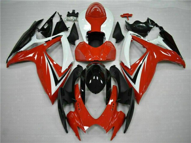 Rojo Blanco ABS Carenado Motocicleta Suzuki GSXR 600 / 750 K6 06-07 Rojo Blanco ABS Carenado Motocicleta Suzuki GSXR 600 / 750 K6 06-07