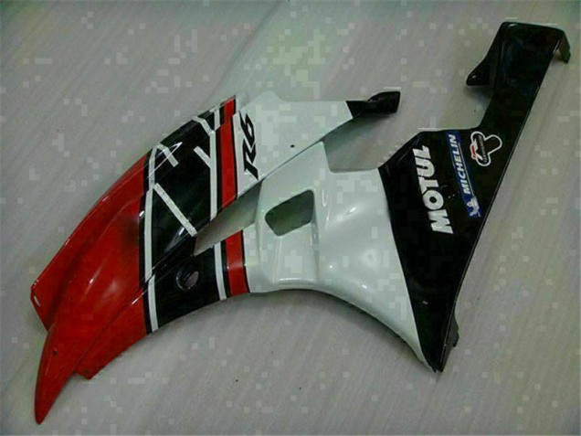Rojo Blanco ABS Kits Carenado Moto Yamaha R6 06-07