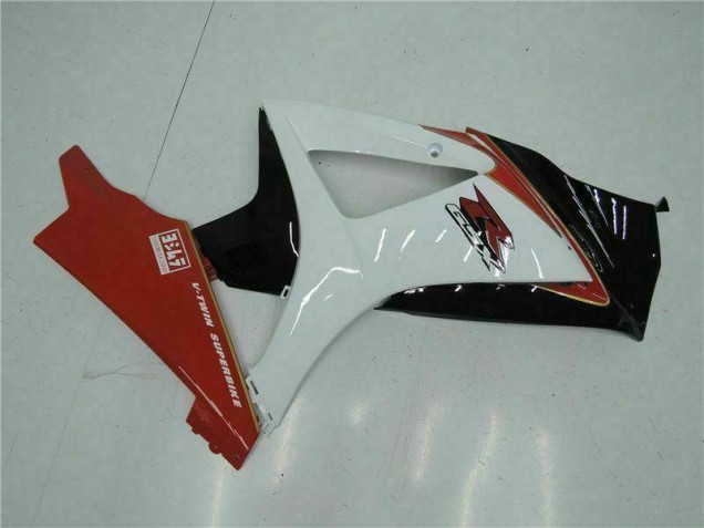 Rojo Blanco ABS Moto Plástica Suzuki GSXR 1000 K7 07-08 Rojo Blanco ABS Moto Plástica Suzuki GSXR 1000 K7 07-08