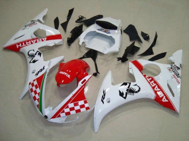Rojo Blanco ABS Moto Plástico Yamaha R6 03-05
