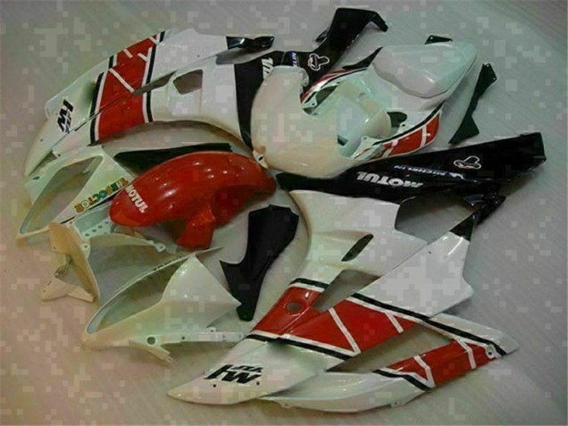 Rojo Blanco ABS Moto Plásticos Yamaha R6 06-07