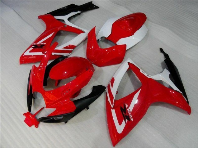 Rojo Blanco Inyección Kits Carenado Moto Suzuki GSXR 600 / 750 K6 06-07 Rojo Blanco Inyección Kits Carenado Moto Suzuki GSXR 600 / 750 K6 06-07