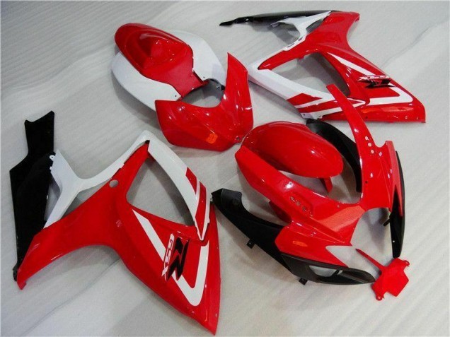 Rojo Blanco Inyección Kits Carenado Moto Suzuki GSXR 600 / 750 K6 06-07 Rojo Blanco Inyección Kits Carenado Moto Suzuki GSXR 600 / 750 K6 06-07