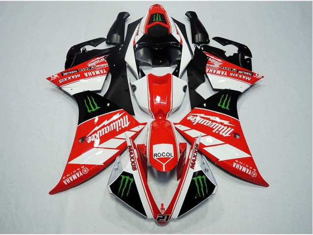 Rojo Blanco Rocol Carenado Moto Yamaha R1 12-14