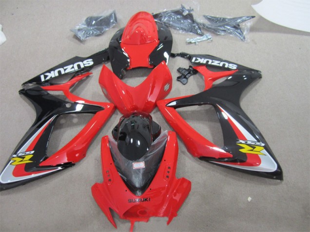 Rojo Negro ABS Moto Plástico Suzuki GSXR 600 K6 06-07 Rojo Negro ABS Moto Plástico Suzuki GSXR 600 K6 06-07