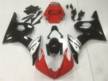 Rojo Negro Blanco Carenado Moto Yamaha R6 03-05