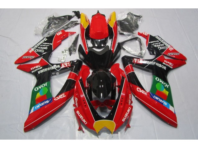 Rojo Negro Jomo Carenado Moto Suzuki GSXR 600 K8 08-10 Rojo Negro Jomo Carenado Moto Suzuki GSXR 600 K8 08-10