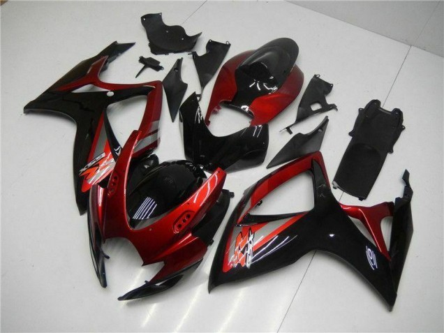 Rojo Negro Kit Carenado Inyección Suzuki GSXR 600 / 750 K6 06-07 Rojo Negro Kit Carenado Inyección Suzuki GSXR 600 / 750 K6 06-07