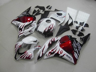 Rojo Negro Llama Carenado Moto Honda CBR 600 RR 09-12