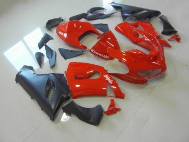 Rojo & Negro Mate Carenado Moto Kawasaki ZX6R 05-06