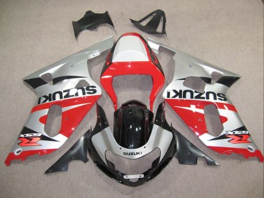 Rojo Plata Carenado Moto Suzuki GSXR 600 K1 K2 K3 01-03