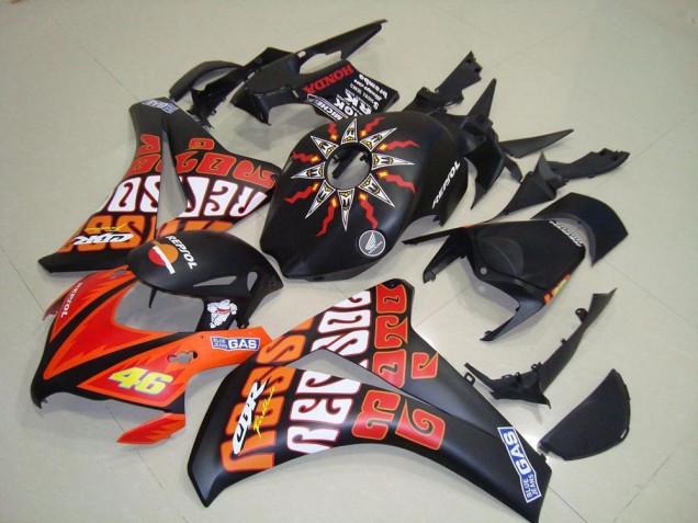 Rossi Negro Mate Carenado Moto Honda CBR 1000 RR 08-11 Rossi Negro Mate Carenado Moto Honda CBR 1000 RR 08-11